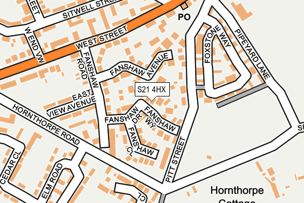 S21 4HX map - OS OpenMap – Local (Ordnance Survey)