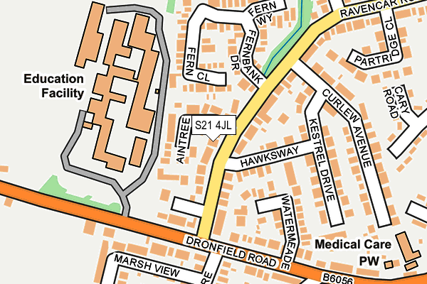 S21 4JL map - OS OpenMap – Local (Ordnance Survey)