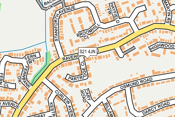 S21 4JN map - OS OpenMap – Local (Ordnance Survey)