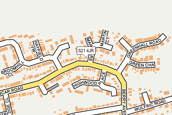 S21 4JR map - OS OpenMap – Local (Ordnance Survey)