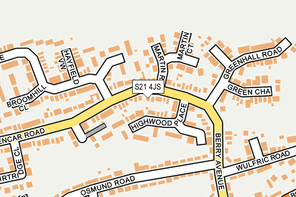 S21 4JS map - OS OpenMap – Local (Ordnance Survey)