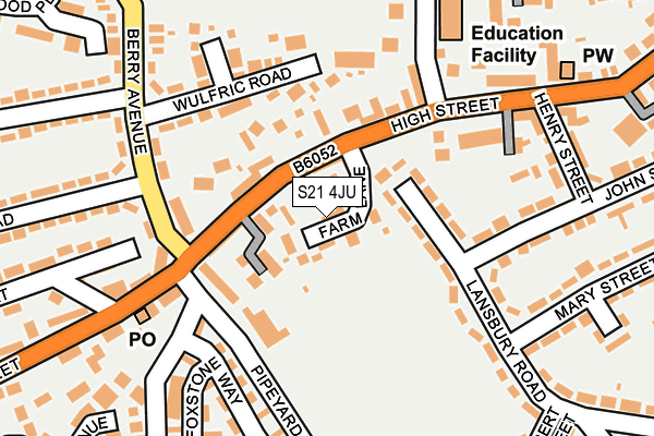 S21 4JU map - OS OpenMap – Local (Ordnance Survey)