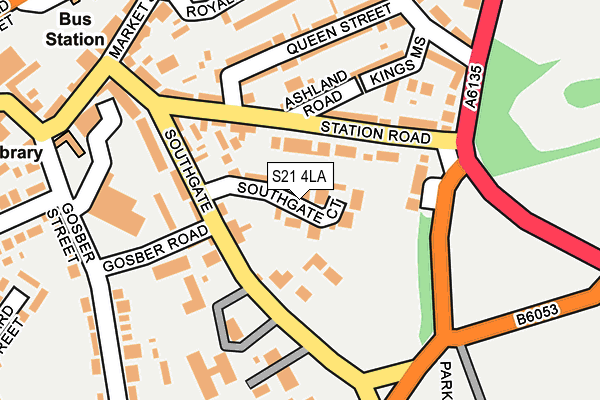S21 4LA map - OS OpenMap – Local (Ordnance Survey)