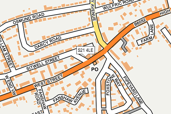 S21 4LE map - OS OpenMap – Local (Ordnance Survey)