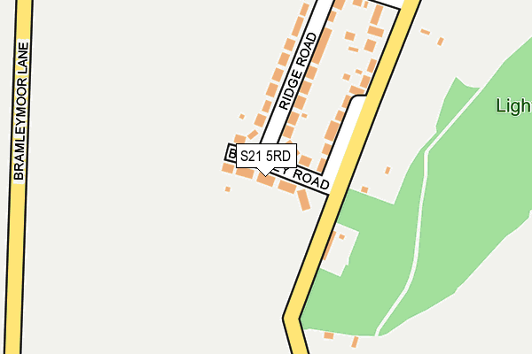 S21 5RD map - OS OpenMap – Local (Ordnance Survey)