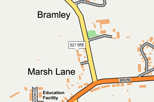 S21 5RE map - OS OpenMap – Local (Ordnance Survey)