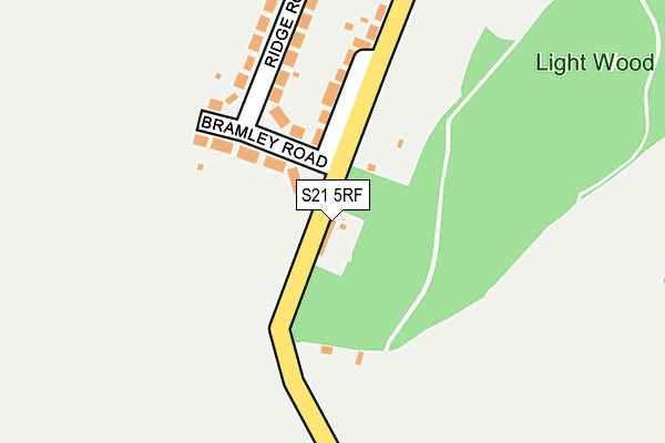 S21 5RF map - OS OpenMap – Local (Ordnance Survey)