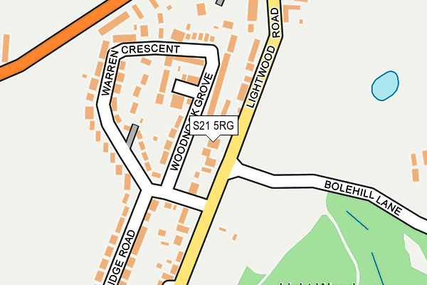 S21 5RG map - OS OpenMap – Local (Ordnance Survey)