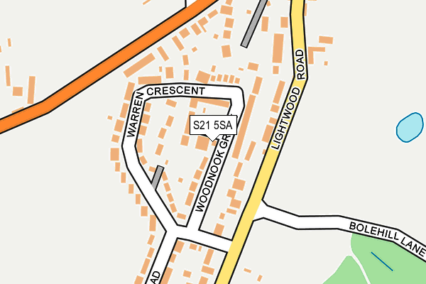 S21 5SA map - OS OpenMap – Local (Ordnance Survey)