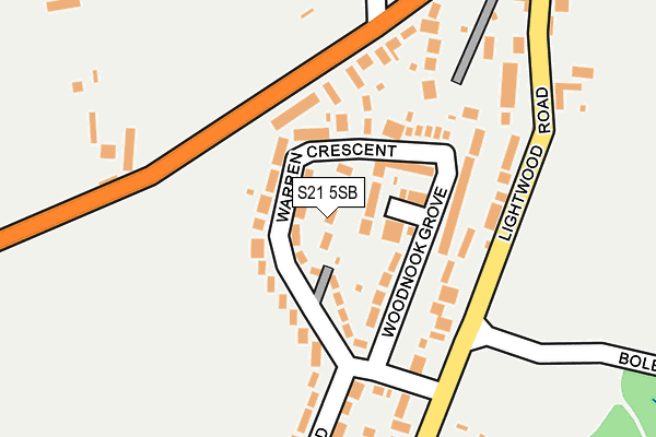 S21 5SB map - OS OpenMap – Local (Ordnance Survey)
