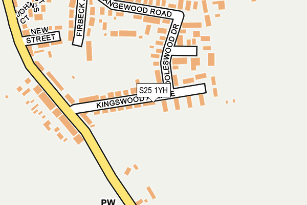 S25 1YH map - OS OpenMap – Local (Ordnance Survey)