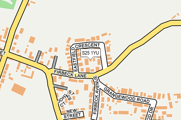 S25 1YU map - OS OpenMap – Local (Ordnance Survey)
