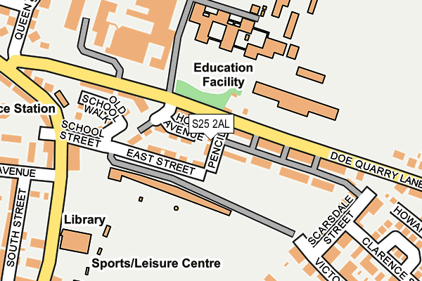 S25 2AL map - OS OpenMap – Local (Ordnance Survey)