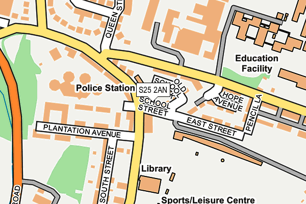 S25 2AN map - OS OpenMap – Local (Ordnance Survey)