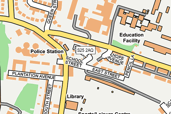 S25 2AQ map - OS OpenMap – Local (Ordnance Survey)