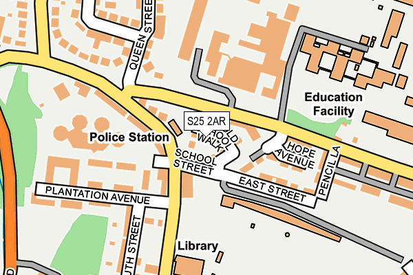 S25 2AR map - OS OpenMap – Local (Ordnance Survey)
