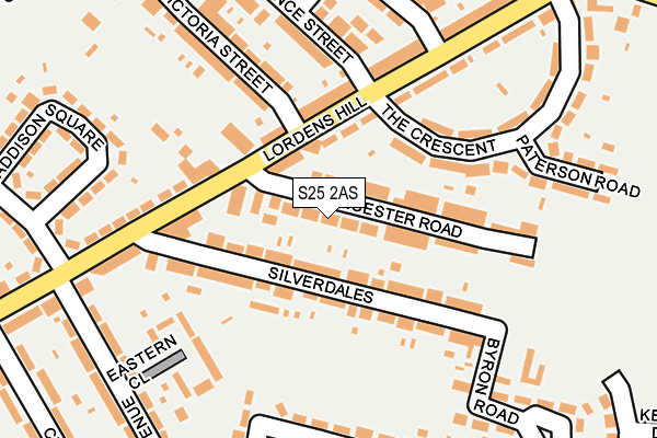 S25 2AS map - OS OpenMap – Local (Ordnance Survey)