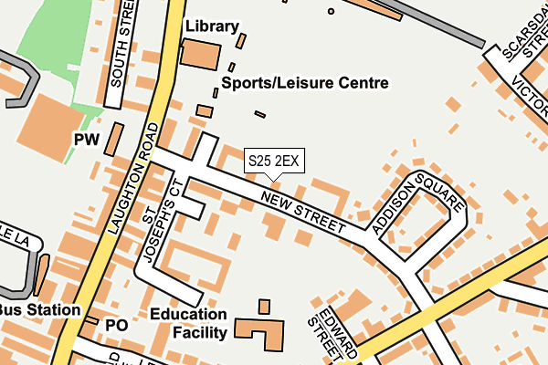 S25 2EX map - OS OpenMap – Local (Ordnance Survey)