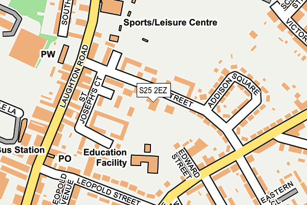 S25 2EZ map - OS OpenMap – Local (Ordnance Survey)