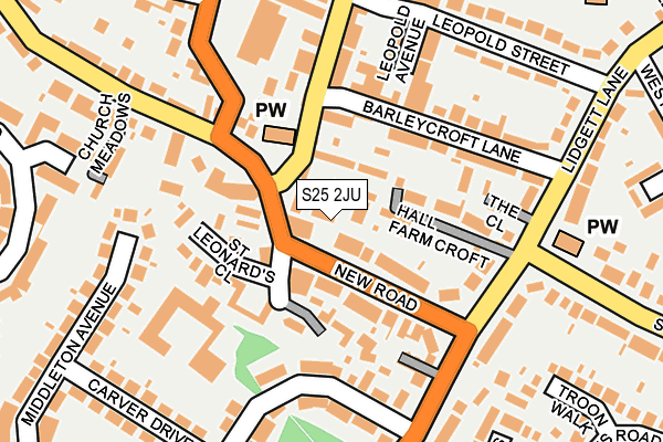 S25 2JU map - OS OpenMap – Local (Ordnance Survey)