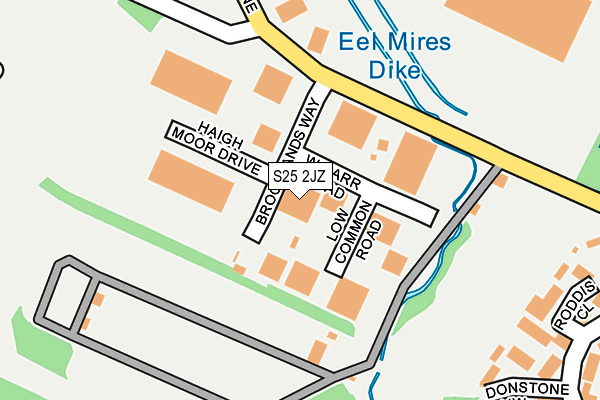 S25 2JZ map - OS OpenMap – Local (Ordnance Survey)
