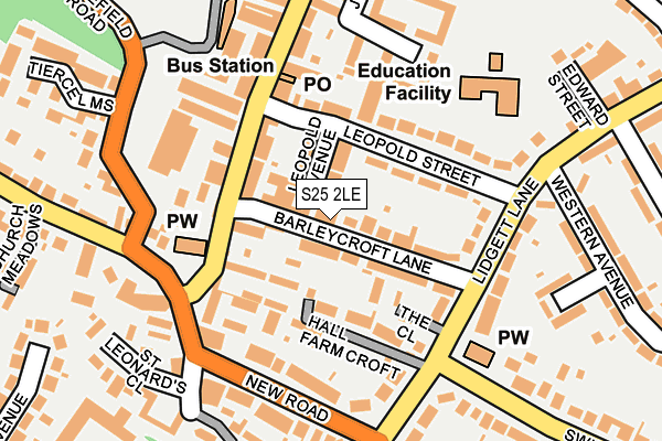 S25 2LE map - OS OpenMap – Local (Ordnance Survey)