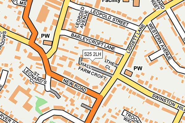 S25 2LH map - OS OpenMap – Local (Ordnance Survey)