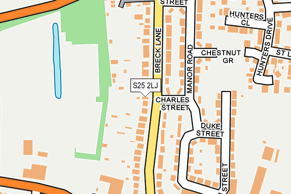 S25 2LJ map - OS OpenMap – Local (Ordnance Survey)