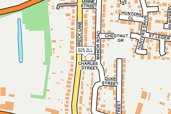 S25 2LL map - OS OpenMap – Local (Ordnance Survey)