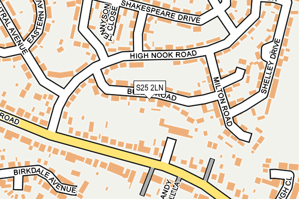 S25 2LN map - OS OpenMap – Local (Ordnance Survey)