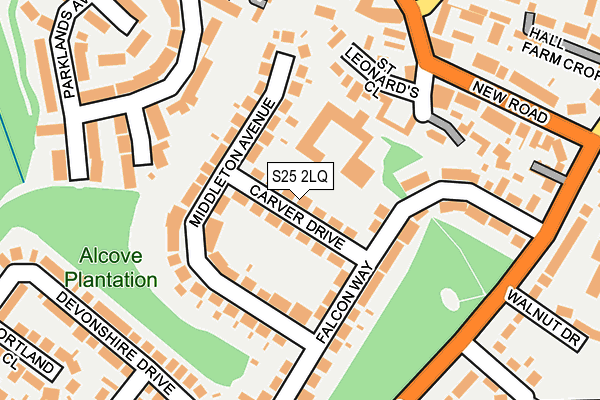 S25 2LQ map - OS OpenMap – Local (Ordnance Survey)