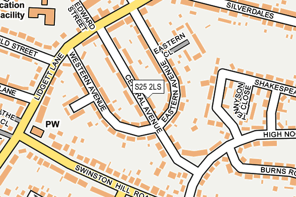 S25 2LS map - OS OpenMap – Local (Ordnance Survey)