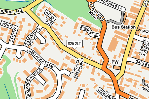 S25 2LT map - OS OpenMap – Local (Ordnance Survey)