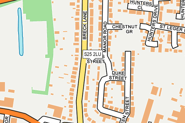 S25 2LU map - OS OpenMap – Local (Ordnance Survey)
