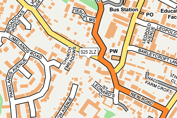 S25 2LZ map - OS OpenMap – Local (Ordnance Survey)