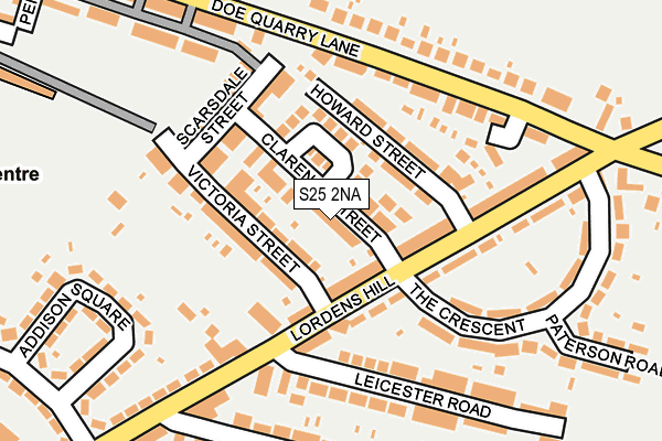 S25 2NA map - OS OpenMap – Local (Ordnance Survey)