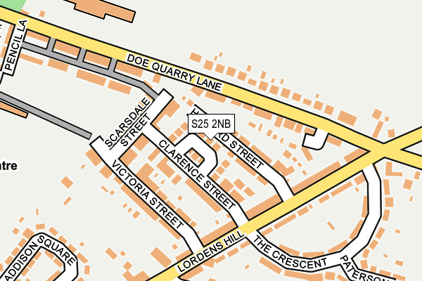 S25 2NB map - OS OpenMap – Local (Ordnance Survey)