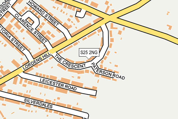 S25 2NG map - OS OpenMap – Local (Ordnance Survey)