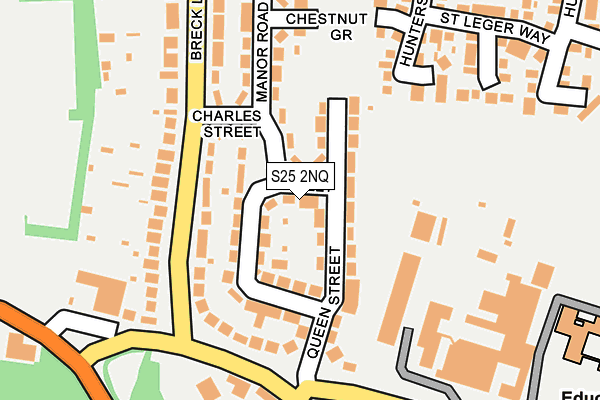 S25 2NQ map - OS OpenMap – Local (Ordnance Survey)