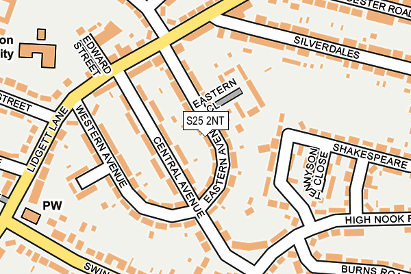 S25 2NT map - OS OpenMap – Local (Ordnance Survey)