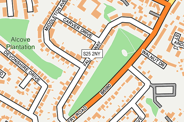 S25 2NY map - OS OpenMap – Local (Ordnance Survey)