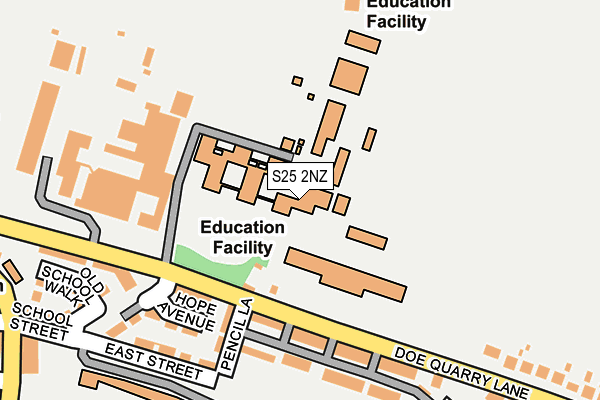 S25 2NZ map - OS OpenMap – Local (Ordnance Survey)