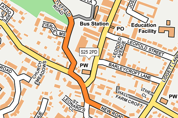 S25 2PD map - OS OpenMap – Local (Ordnance Survey)