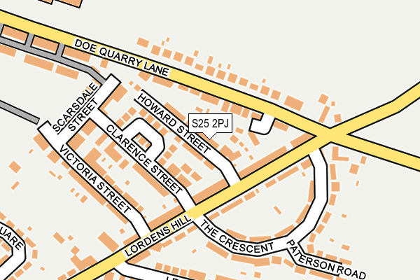 S25 2PJ map - OS OpenMap – Local (Ordnance Survey)