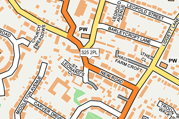 S25 2PL map - OS OpenMap – Local (Ordnance Survey)