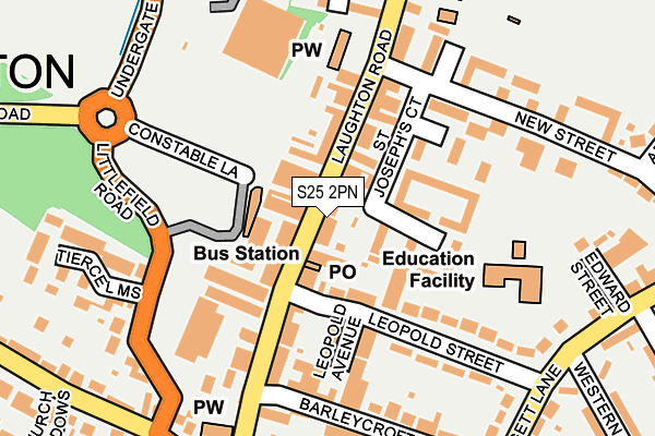 S25 2PN map - OS OpenMap – Local (Ordnance Survey)