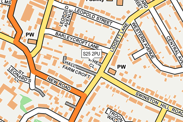 S25 2PU map - OS OpenMap – Local (Ordnance Survey)