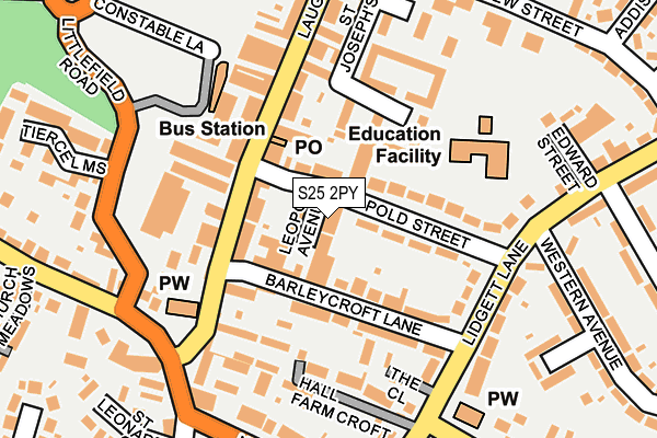 S25 2PY map - OS OpenMap – Local (Ordnance Survey)