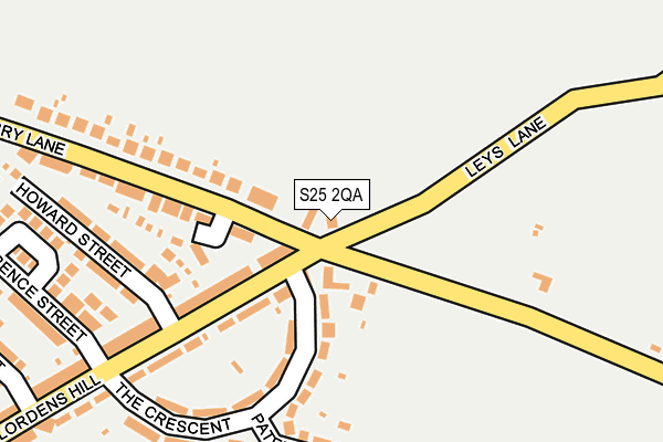 S25 2QA map - OS OpenMap – Local (Ordnance Survey)