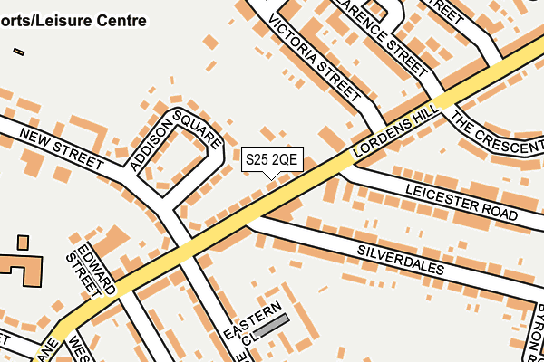 S25 2QE map - OS OpenMap – Local (Ordnance Survey)